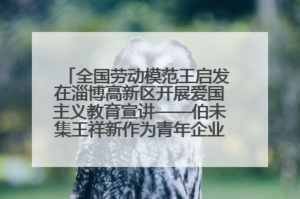 全国劳动模范王启发在淄博高新区开展爱国主义教育宣讲——伯未集王祥新作为青年企业家代表作主题演讲