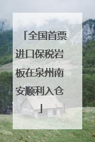 全国首票进口保税岩板在泉州南安顺利入仓