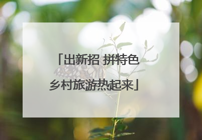 出新招 拼特色 乡村旅游热起来