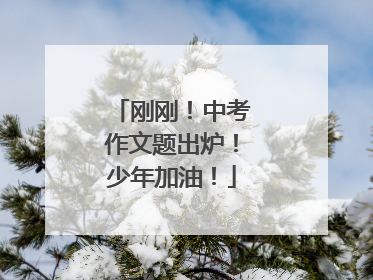 刚刚！中考作文题出炉！少年加油！