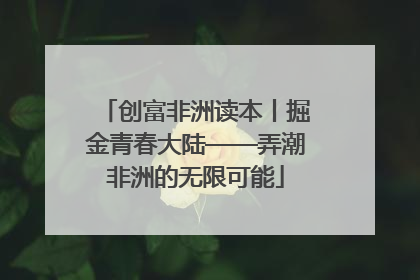创富非洲读本丨掘金青春大陆——弄潮非洲的无限可能