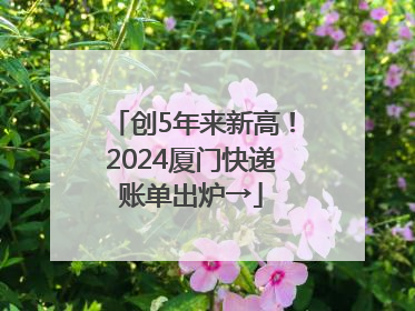 创5年来新高！2024厦门快递账单出炉→