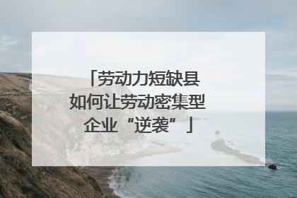 劳动力短缺县 如何让劳动密集型企业“逆袭”