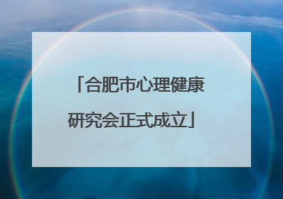 合肥市心理健康研究会正式成立