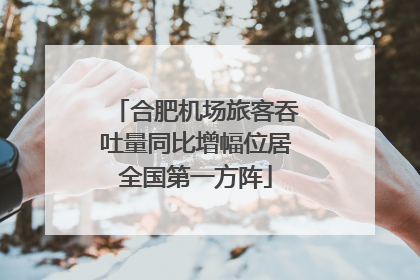 合肥机场旅客吞吐量同比增幅位居全国第一方阵