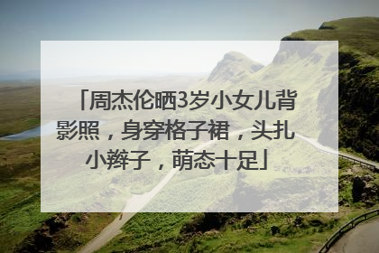 周杰伦晒3岁小女儿背影照，身穿格子裙，头扎小辫子，萌态十足