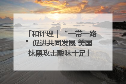 和评理｜“一带一路”促进共同发展 美国抹黑攻击酸味十足