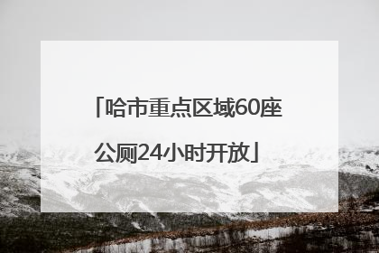 哈市重点区域60座公厕24小时开放