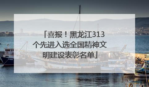 喜报！黑龙江313个先进入选全国精神文明建设表彰名单