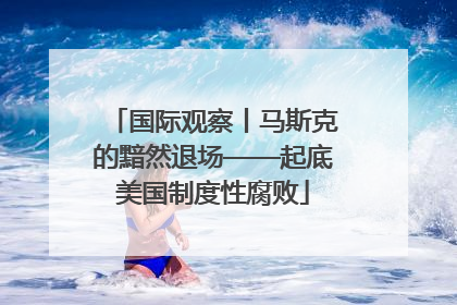 国际观察丨马斯克的黯然退场——起底美国制度性腐败