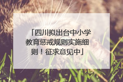 四川拟出台中小学教育惩戒规则实施细则！征求意见中