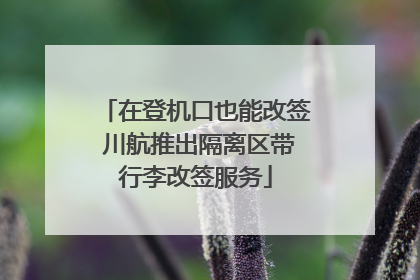 在登机口也能改签 川航推出隔离区带行李改签服务