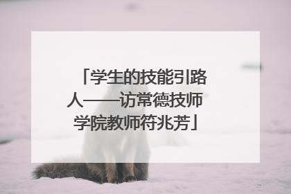 学生的技能引路人——访常德技师学院教师符兆芳