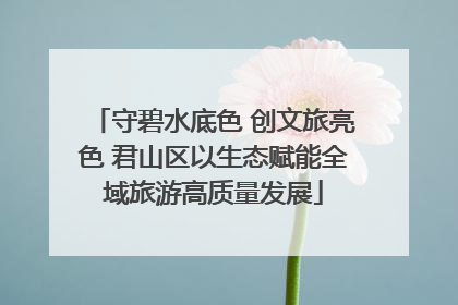 守碧水底色 创文旅亮色 君山区以生态赋能全域旅游高质量发展