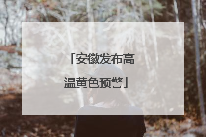安徽发布高温黄色预警