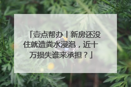 壹点帮办丨新房还没住就遭粪水浸泡，近十万损失谁来承担？