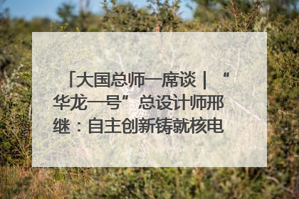 大国总师一席谈|“华龙一号”总设计师邢继:自主创新铸就核电“国家名片”