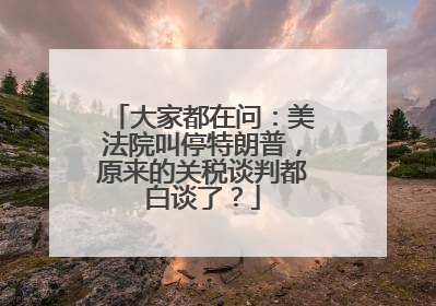 大家都在问：美法院叫停特朗普，原来的关税谈判都白谈了？