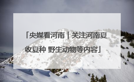 央媒看河南｜关注河南夏收夏种 野生动物等内容