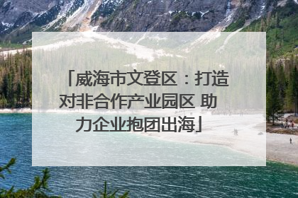 威海市文登区：打造对非合作产业园区 助力企业抱团出海