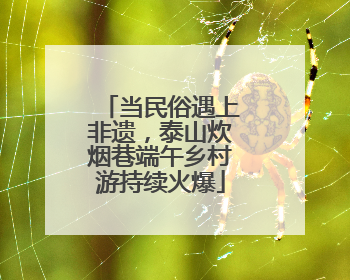 当民俗遇上非遗，泰山炊烟巷端午乡村游持续火爆