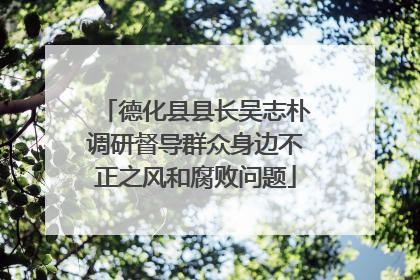 德化县县长吴志朴调研督导群众身边不正之风和腐败问题