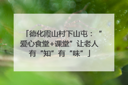 德化霞山村下山屯：“爱心食堂+课堂”让老人有“知”有“味”