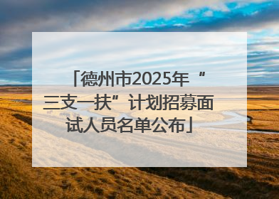 德州市2025年“三支一扶”计划招募面试人员名单公布