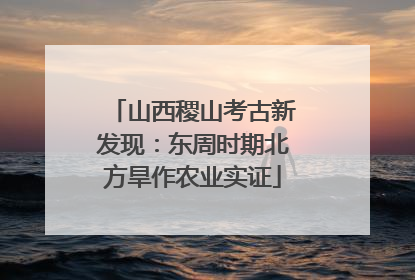 山西稷山考古新发现：东周时期北方旱作农业实证