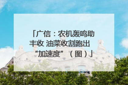 广信：农机轰鸣助丰收 油菜收割跑出“加速度”（图）