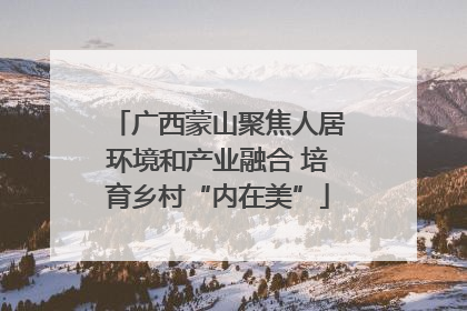 广西蒙山聚焦人居环境和产业融合 培育乡村“内在美”