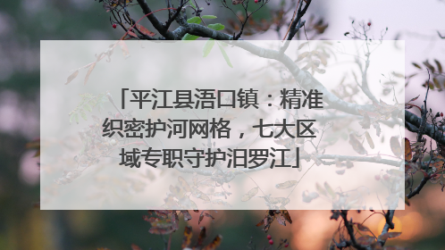 平江县浯口镇：精准织密护河网格，七大区域专职守护汨罗江