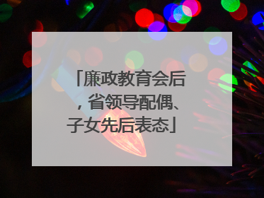 廉政教育会后，省领导配偶、子女先后表态