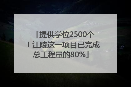 提供学位2500个！江陵这一项目已完成总工程量的80%