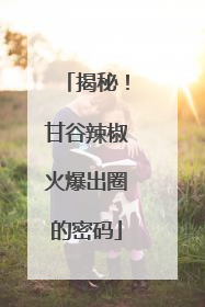 揭秘！甘谷辣椒火爆出圈的密码