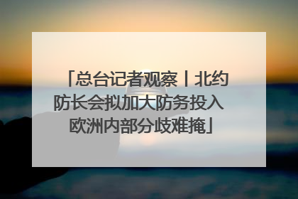 总台记者观察丨北约防长会拟加大防务投入 欧洲内部分歧难掩