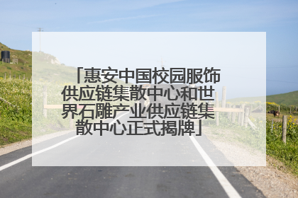 惠安中国校园服饰供应链集散中心和世界石雕产业供应链集散中心正式揭牌
