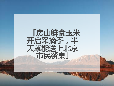 房山鲜食玉米开启采摘季，半天就能送上北京市民餐桌