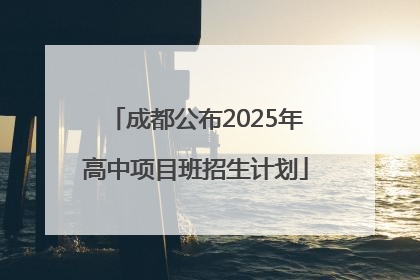 成都公布2025年高中项目班招生计划