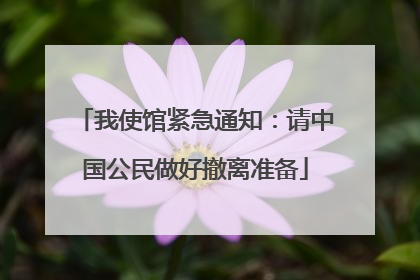 我使馆紧急通知：请中国公民做好撤离准备