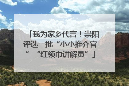 我为家乡代言！崇阳评选一批“小小推介官”“红领巾讲解员”