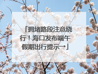 拥堵路段注意绕行！海口发布端午假期出行提示→