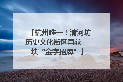 杭州唯一！清河坊历史文化街区再获一块“金字招牌”