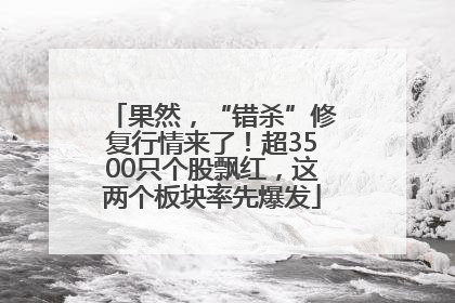果然，“错杀”修复行情来了！超3500只个股飘红，这两个板块率先爆发