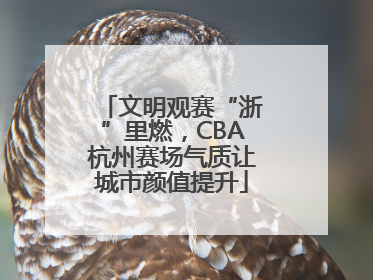 文明观赛“浙”里燃，CBA杭州赛场气质让城市颜值提升