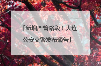 新增严管路段！大连公安交警发布通告