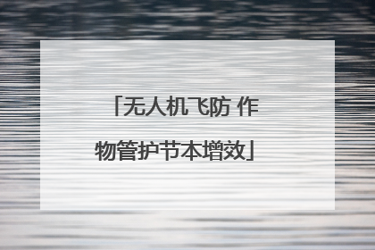 无人机飞防 作物管护节本增效