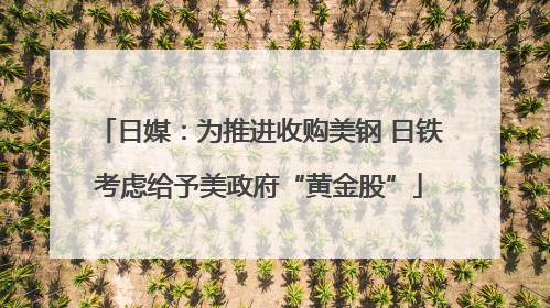 日媒：为推进收购美钢 日铁考虑给予美政府“黄金股”