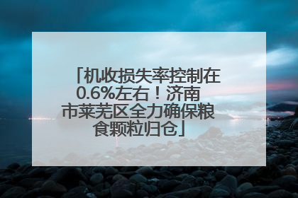 机收损失率控制在0.6%左右！济南市莱芜区全力确保粮食颗粒归仓