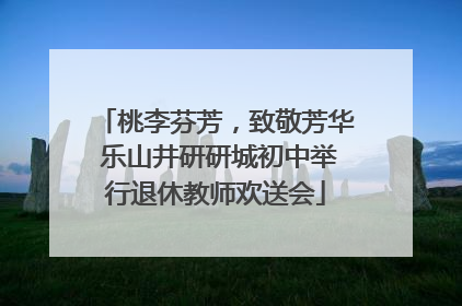 桃李芬芳，致敬芳华 乐山井研研城初中举行退休教师欢送会